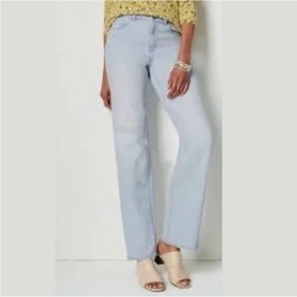 J.Jill Denim High Rise Full Leg Light Blue Women's Stretch Jeans size 10 - Picture 1 of 11